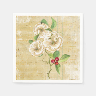 Vintage Music, Roses and Berries Christmas Napkins