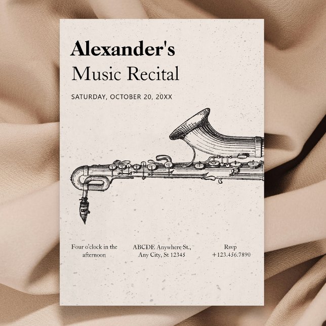 Vintage Music Saxophone  Invitation (Creator Uploaded)