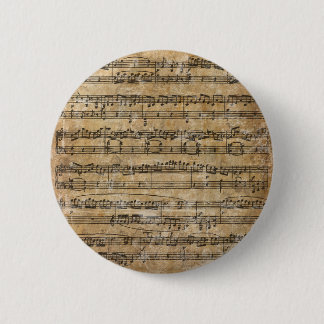 Vintage Music Sheet 6 Cm Round Badge