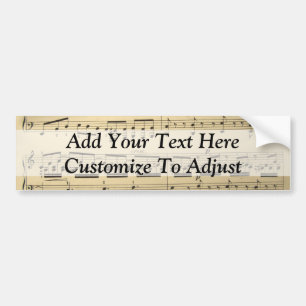 Vintage Music Sheet Bumper Sticker