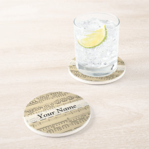 Vintage Music Sheet Coaster