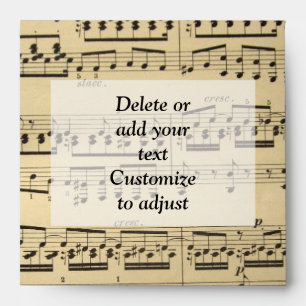 Vintage Music Sheet Envelope