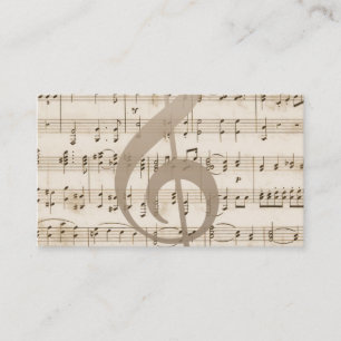 Vintage Music Sheet Guitarist Business Card