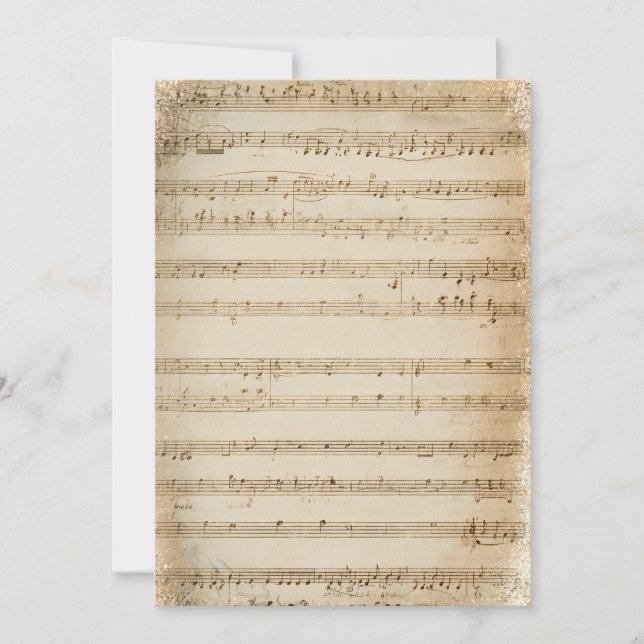 Vintage Music Sheet Invitation Template | Antique  (Front)