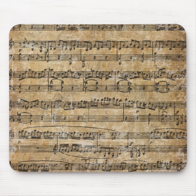 Vintage Music Sheet Mouse Mat (Front)
