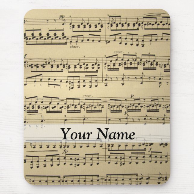Vintage Music Sheet Mouse Mat (Front)