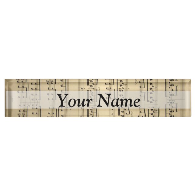 Vintage Music Sheet Nameplate (Front)