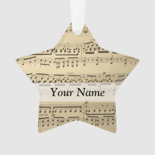 Vintage Music Sheet Ornament (Front)