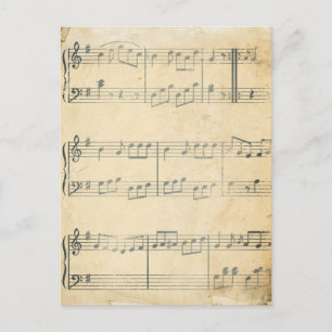 Vintage Music Sheet Postcard