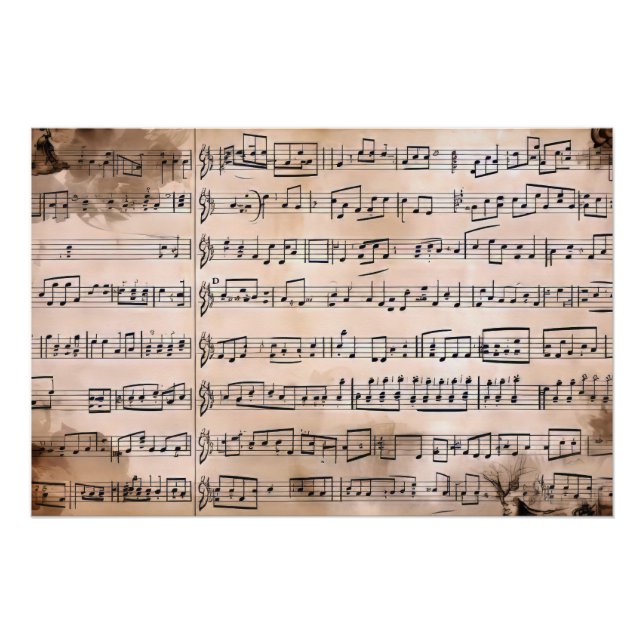 Vintage Music Sheet Poster (Front)