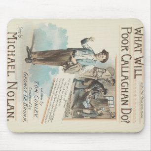 Vintage Music Song Sheet Poor Callaghan Chorus Mouse Mat