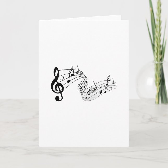 Vintage Music Treble Clef Holiday Card (Front)