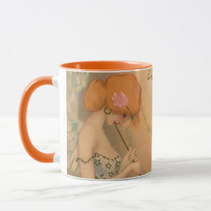 Vintage Music Victorian Angel Musicians Flute Harp Mug