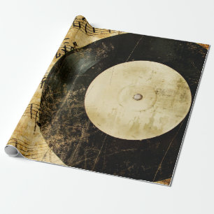 vintage musical background wrapping paper