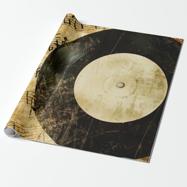 vintage musical background wrapping paper (Unrolled)