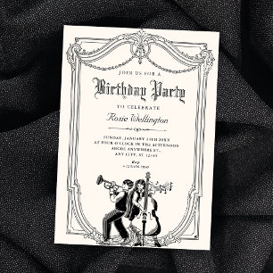 Vintage musical birthday invitation