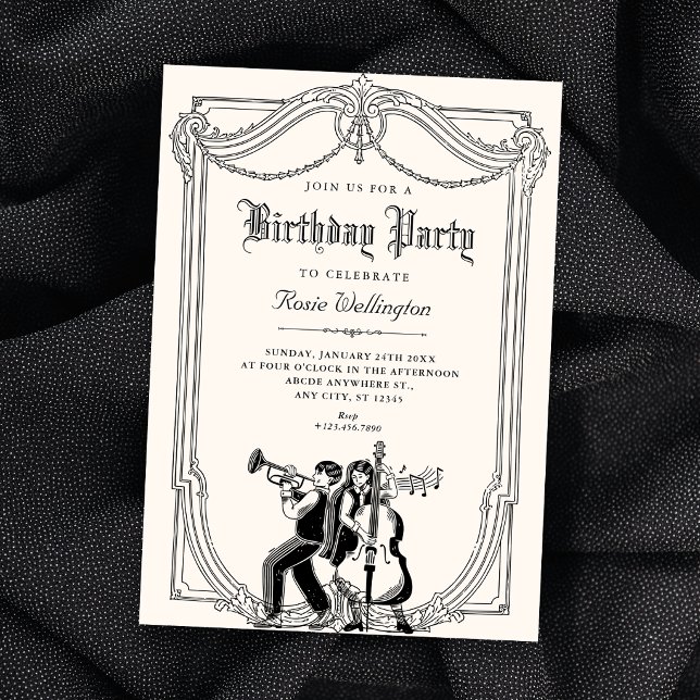 Vintage musical birthday invitation (Creator Uploaded)