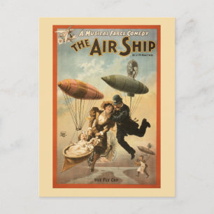 Vintage Musical Comedy The Air Ship Postcard