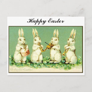 Vintage Musical Easter bunnies Holiday Postcard