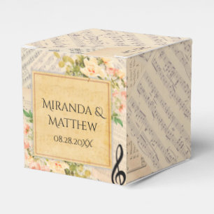 Vintage Musical Floral Wedding Favour Box
