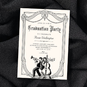 Vintage musical graduation invitation