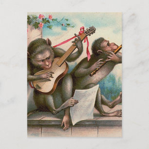 "Vintage Musical Monkeys" Postcard