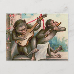 "Vintage Musical Monkeys" Postcard