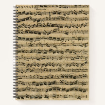 Vintage Musical Notes Notebook