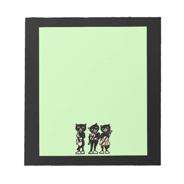 Vintage Musician Black Cats Music Notes (Front)