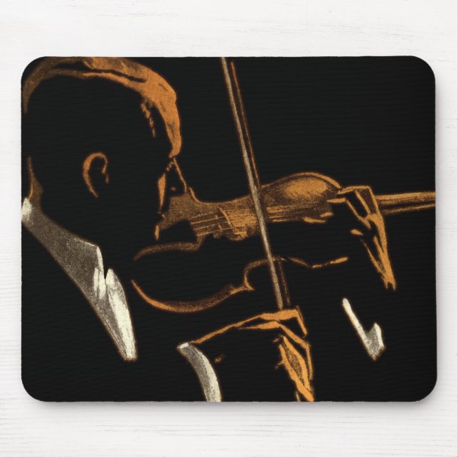 Vintage Musician, Violinist Playing Violin Music Mouse Mat (Front)