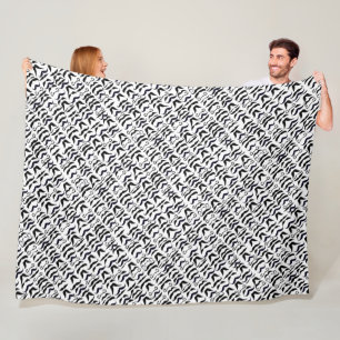Vintage Mustache Respect the Stache Pattern Fleece Blanket