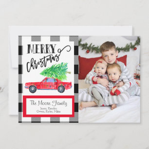 Vintage Mustang Christmas Photo Card