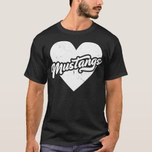 Vintage Mustangs School Spirit High School  Mascot T-Shirt
