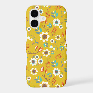 Vintage Mustard Yellow Floral Flowers Pattern
