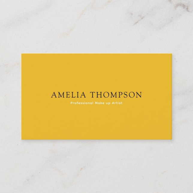 Vintage Mustard Yellow Professional QR Code Business Card (Front)