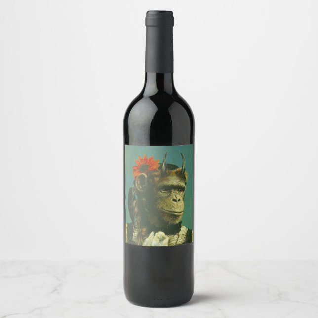 Vintage Mutant Chimp Wine Label (Front)