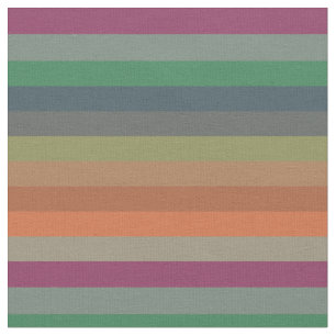 Vintage Muted Earthtone Horizontal Stripe Pattern Fabric