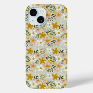 Vintage Muted Floral Botanical Seamless Pattern iPhone 15 Case