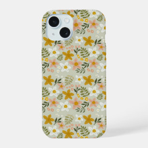 Vintage Muted Floral Botanical Seamless Pattern iPhone 15 Case