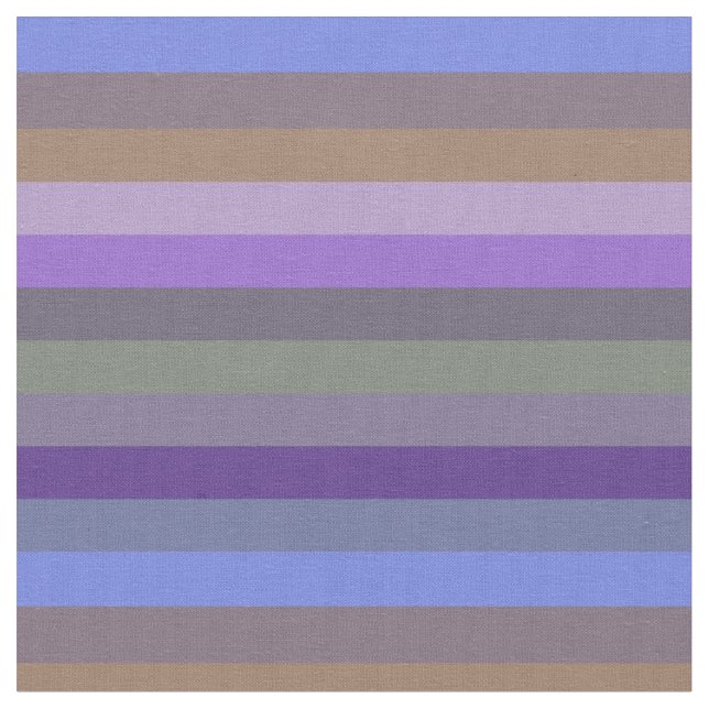 Vintage Muted Rainbow Horizontal Stripe Pattern Fabric (Close Up)