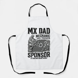 Vintage MX Dad Motocross Riding Buddy Shirt Design Apron