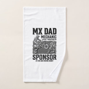 Vintage MX Dad Motocross Riding Buddy Shirt Design Hand Towel
