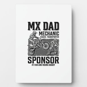 Vintage MX Dad Motocross Riding Buddy Shirt Design Plaque