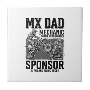 Vintage MX Dad Motocross Riding Buddy Shirt Design Tile