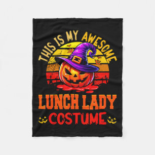 Vintage My Awesome Lunch Lady Costume Witch Carved Fleece Blanket