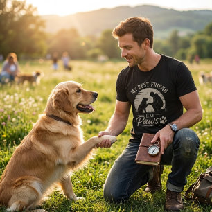 Vintage My Best Friend Has Paws Dog Dad T-Shirt