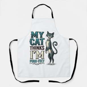Vintage My Cat Thinks I’m Purr-Fect Cat Apron