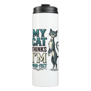Vintage My Cat Thinks I’m Purr-Fect Cat Thermal Tumbler
