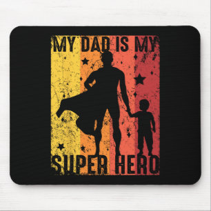 Vintage My Dad Is My Super Hero Retro Dad Superher Mouse Mat