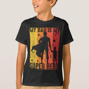 Vintage My Dad Is My Super Hero Retro Dad Superher T-Shirt